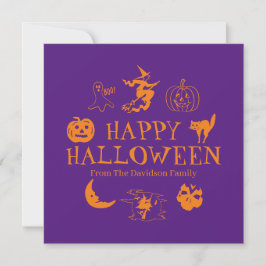 Happy Halloween individuelle Name lila Karte