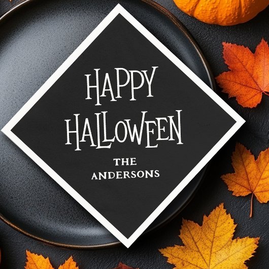 Happy Halloween individuelle Name oder Text Serviette