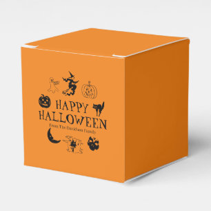 Happy Halloween individuelle Name Orange Leckerei Geschenkschachtel