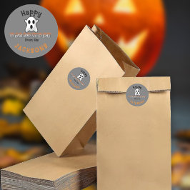 Happy Halloween Individuelle Name Runder Aufkleber