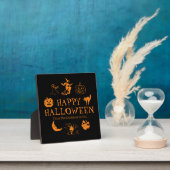 Happy Halloween individuelle Name Schwarz-Orange D Fotoplatte (InSitu)