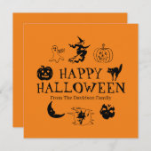 Happy Halloween individuelle Name Schwarz-Orange-K (Vorne/Hinten)