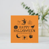 Happy Halloween individuelle Name Schwarz-Orange-K (Stehend Vorderseite)