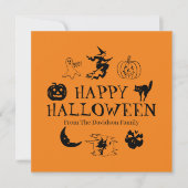 Happy Halloween individuelle Name Schwarz-Orange-K (Vorderseite)