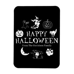 Happy Halloween individuelle Name schwarz spooky Magnet