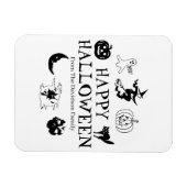 Happy Halloween individuelle Name Schwarz-weiß Magnet (Horizontal)