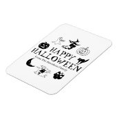 Happy Halloween individuelle Name Schwarz-weiß Magnet (Linke Seite)