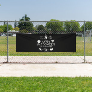 Happy Halloween individuelle Name Schwarz-weiße Sp Banner