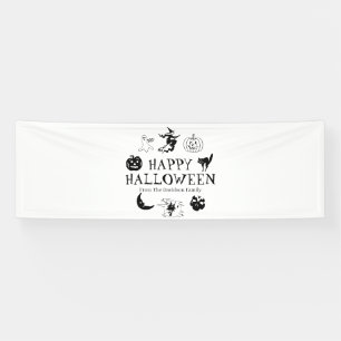 Happy Halloween individuelle Name Schwarz-weiße Sp Banner
