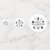 Happy Halloween individuelle Name Schwarz-weiße Sp Konfetti (Rückseiten)