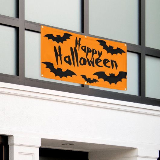 Happy Halloween Innen- oder Außenbanner mit Fleder Banner (Äußeres Gebäude)