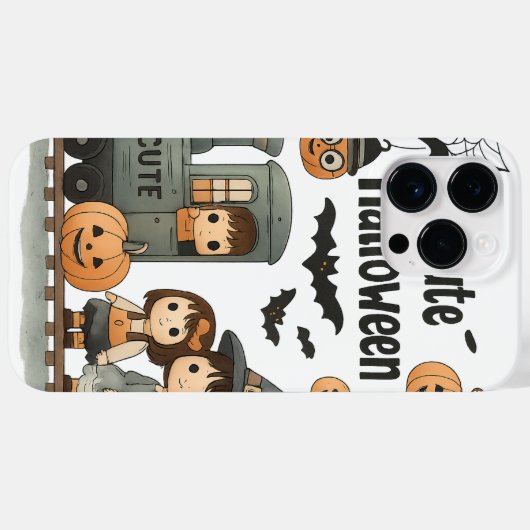 Happy Halloween iPhone Case - Niedlich Ghost Vampi (Rückseite (Horizontal))