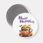 Happy Halloween Jack-O-Lantern Brew Cup Magnet (Vorderseite/Rückseite)