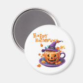 Happy Halloween Jack-O-Lantern Brew Cup Magnet (Vorderseite/Rückseite)