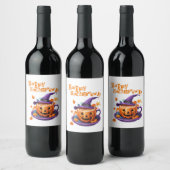 Happy Halloween Jack-O-Lantern Brew Cup Weinetikett (Flaschen)