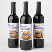Happy Halloween Jack-O-Lantern Brew Cup Weinetikett (Flaschen)