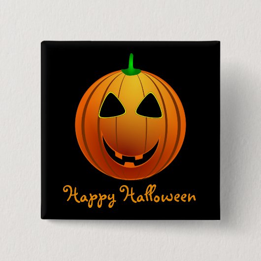 Happy Halloween Jack 'o Lantern Button (Vorderseite)