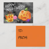 Happy Halloween Jack O' Lantern Candy Orange Black Mitteilungskarte (Vorne/Hinten)