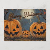 Happy Halloween Jack O' Lantern Glow Postkarte (Vorderseite)