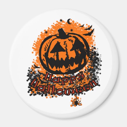 Happy Halloween Jack O Lantern Magnet (Vorne)