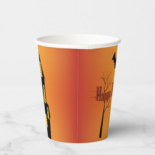 Happy Halloween Jack O' Lantern Pappbecher (Rechts)