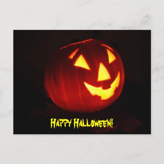 Happy Halloween Jack o' Lantern Postcard Postkarte (Vorderseite)