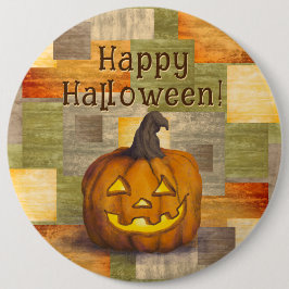 Happy Halloween Jack O' Lantern Pumpkin Button