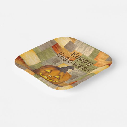Happy Halloween Jack O' Lantern Pumpkin Pappteller (Gewinkelt)