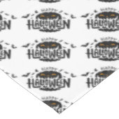 Happy Halloween Jack-O-Lantern und Fledermäuse Tischdecke (Schrägansicht)