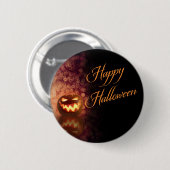 Happy Halloween Jack O'Lantern Black und Orange Button (Vorne & Hinten)
