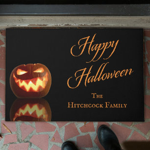 Happy Halloween Jack O'Lantern Name Template Fußmatte
