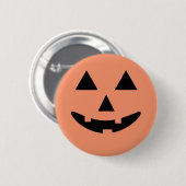 Happy Halloween Jack O'Lantern Pumpkin Button (Vorne & Hinten)