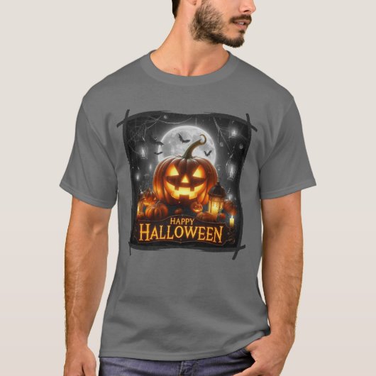 Happy Halloween Jack und Lantern T-Shirt (Vorderseite)