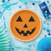 Happy Halloween Jack'o Lantern Pumpkin Face Pappteller (Party)