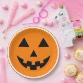 Happy Halloween Jack'o Lantern Pumpkin Face Pappteller (Party)