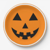 Happy Halloween Jack'o Lantern Pumpkin Face Pappteller (Vorderseite)