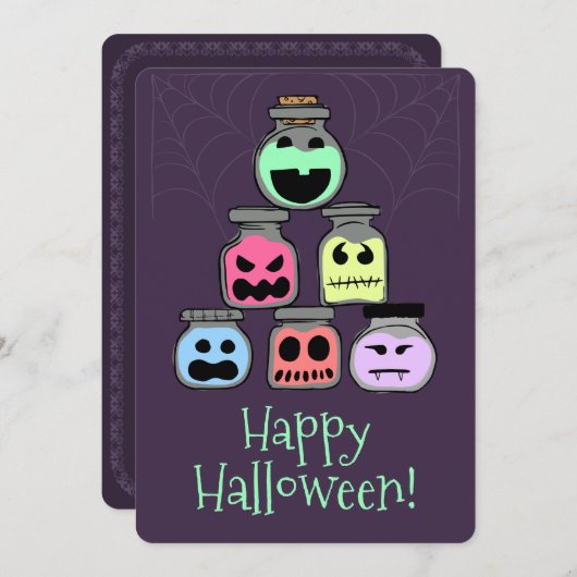Happy Halloween Jars Costume Party Einladung (Vorne/Hinten)
