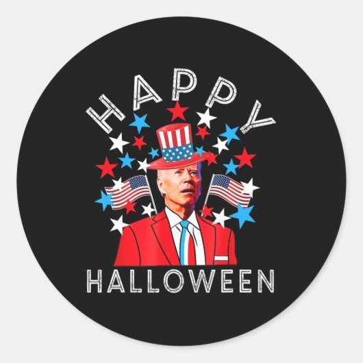 Happy Halloween Joe Biden 4. Juli Memorial Ind Runder Aufkleber (Vorderseite)
