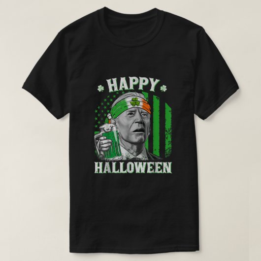 Happy Halloween Joe Biden St Patricks Day Leprecha T-Shirt (Design vorne)