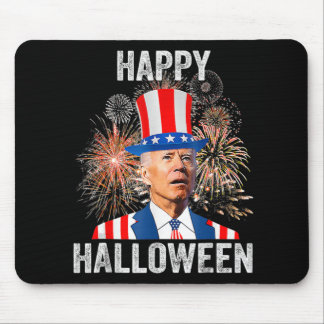 Happy Halloween Joe Biden USA Flag Fireworks th of Mousepad