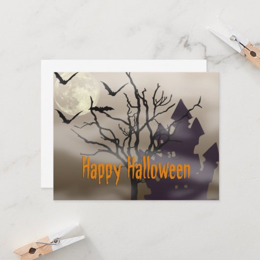 Happy Halloween Karte (Vorderseite/Rückseite Beispiel)