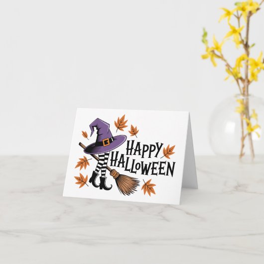 Happy Halloween Karte (Gelbe Blume)