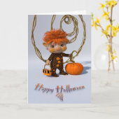 Happy Halloween Karte (Gelbe Blume)