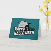 Happy Halloween Karte (Gelbe Blume)