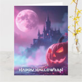 HAPPY HALLOWEEN KARTE (Gelbe Blume)