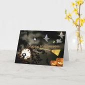 Happy Halloween Karte (Gelbe Blume)