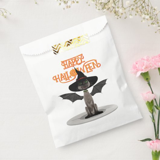 Happy Halloween. Katze mit Flügeln und Hexenhut Geschenktütchen (Versiegelt)