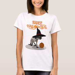 Happy Halloween. Katze mit Hexenhut T-Shirt