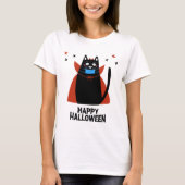 Happy Halloween | Katze mit Maske T-Shirt (Vorderseite)
