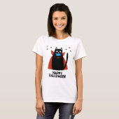 Happy Halloween | Katze mit Maske T-Shirt (Vorne ganz)